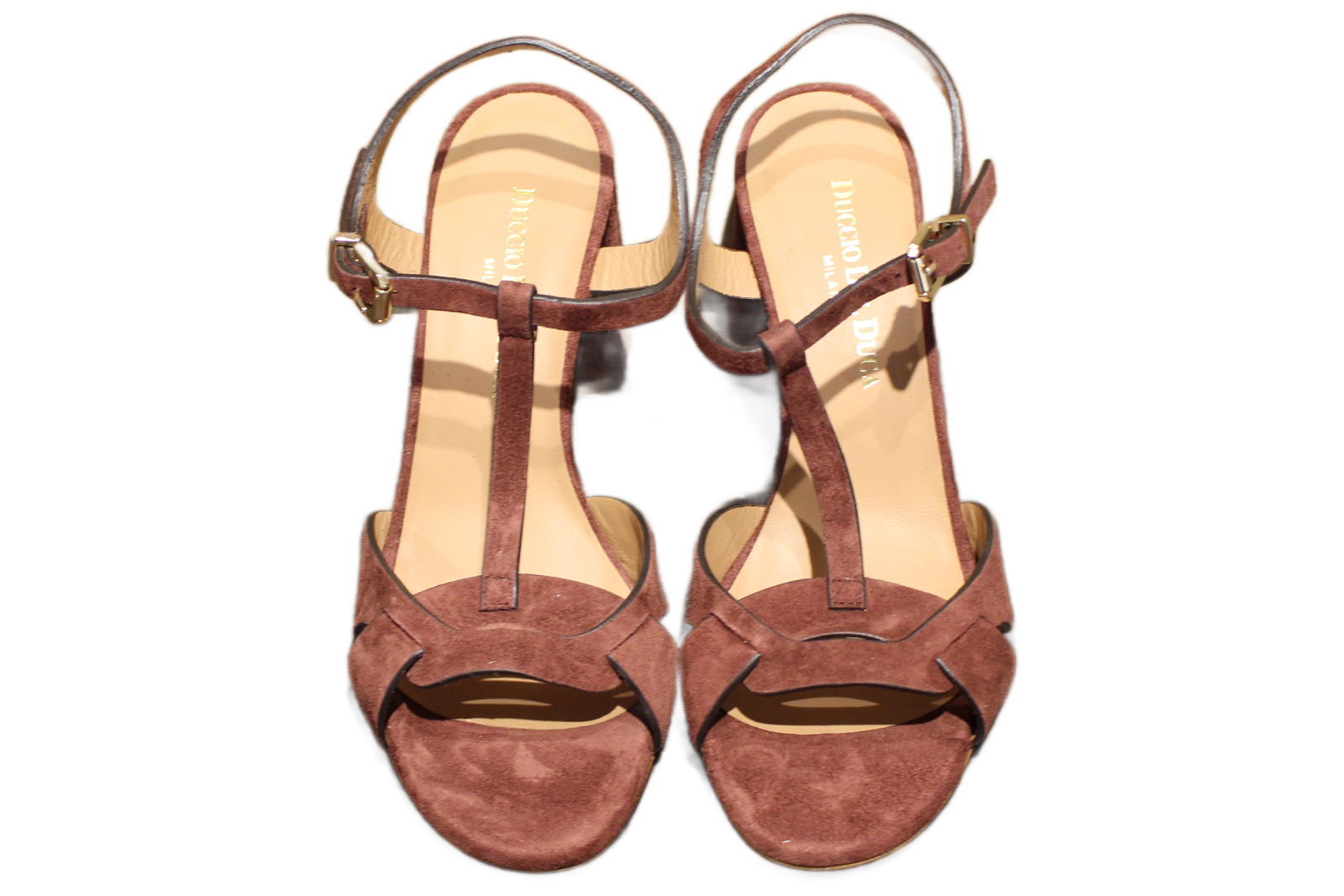 SANDALS - DD615 CAMOSCIO CASTAGNE LISSATO