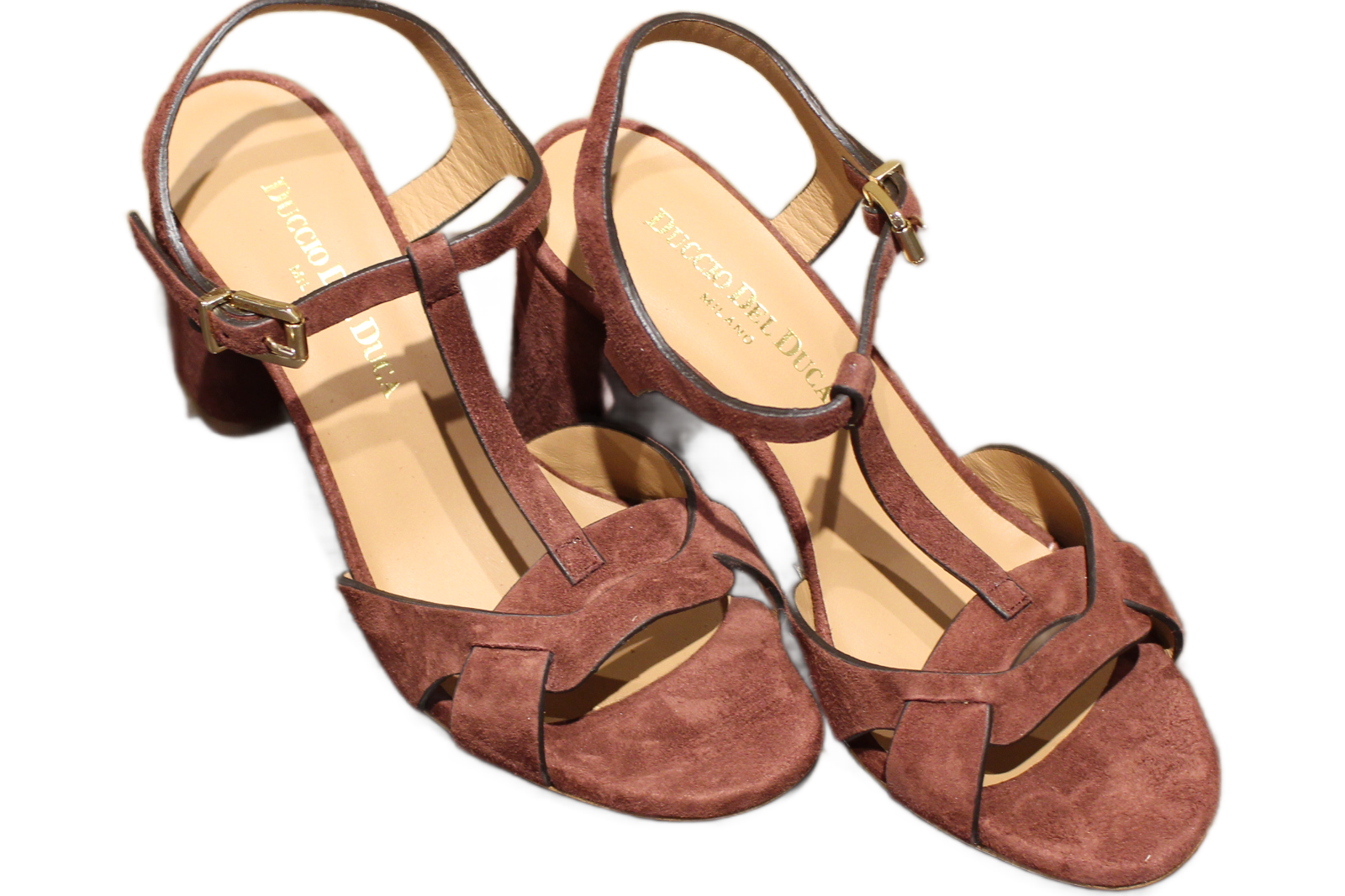 SANDALS - DD615 CAMOSCIO CASTAGNE LISSATO