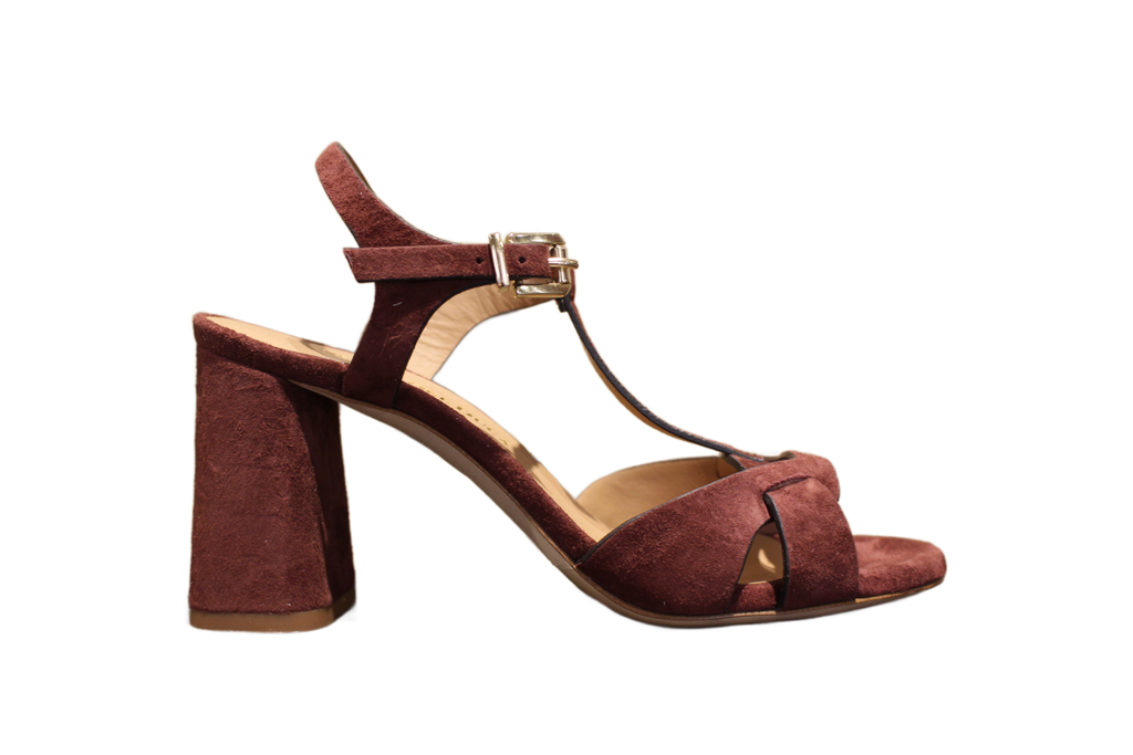 SANDALS - DD615 CAMOSCIO CASTAGNE LISSATO