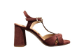SANDALS - DD615 CAMOSCIO CASTAGNE LISSATO